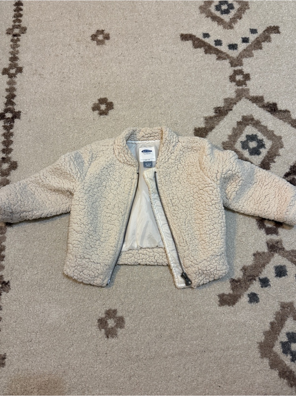 Old Navy Cream Sherpa Zip Kids Jacket